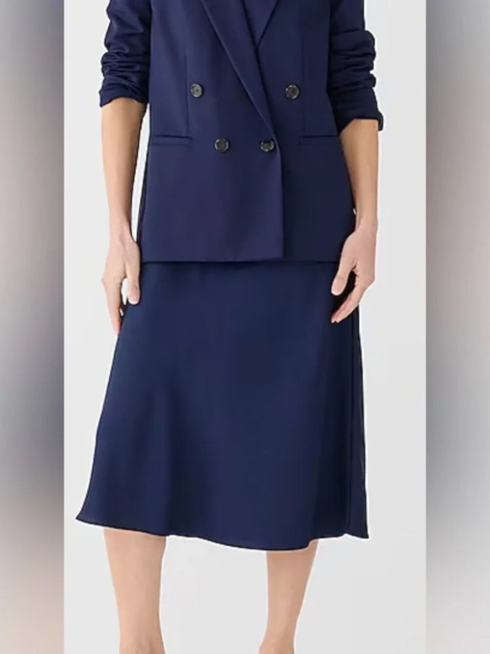 NWT J. Crew Gwyneth navy slip skirt, size medium